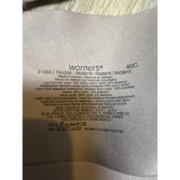 Warners Womens Lightly Lined Underwire Comfort Bra Light Purple Lilac 40C - Picture 5 of 6